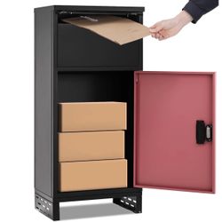 NAIZEA 17" Outdoor Package Drop Box, Oversized Locking Package Drop Box, Locking Package Safe
