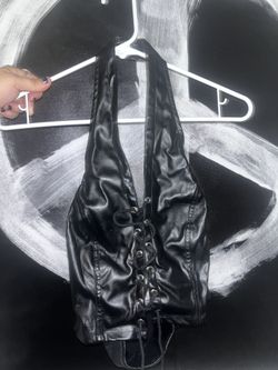 Faux Leather Halter Top