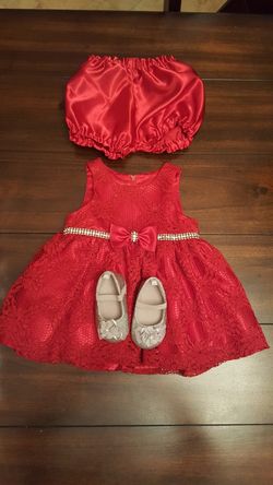 Red Dress with Shoes 9 Months