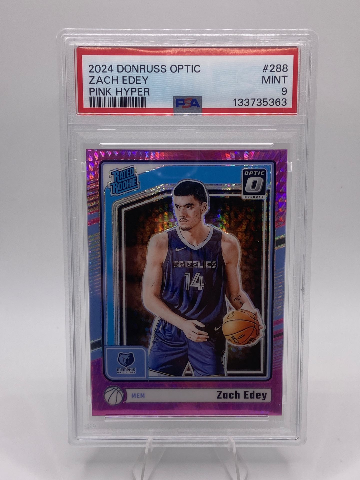 Zach Edey Optic Pink Hyper PSA 9 - $35