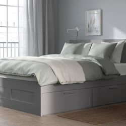 Queen IKEA Bed  Frame Color Gray 
