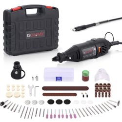 Rotary Tool Kit with MultiPro Keyless Chuck and Flex Shaft -140pcs Accessories Variable Speed Electric Drill Set for Handmade Crafting Projects and DI