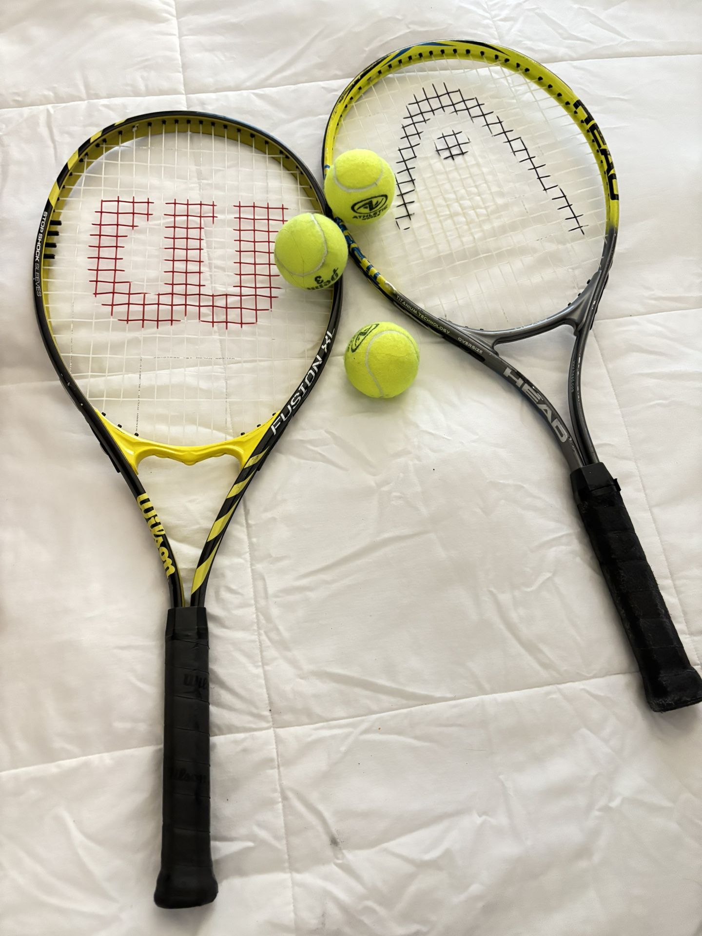 Pair of Titanium Head Tennis Rackets 