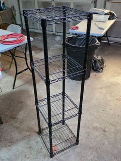 Black metal wire shelf