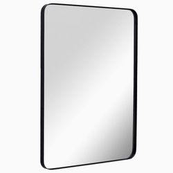 Wall Mirror for Bathroom, Mirror for Wall with Metal Frame 22" X 30", Decorative Wall Mirrors for Living Room,Bedroom, Glass Panel Rounded Corner Hang