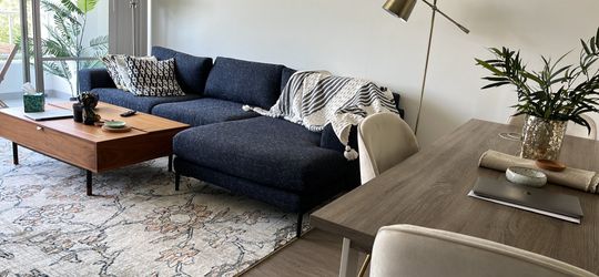 L shaped west elm couch