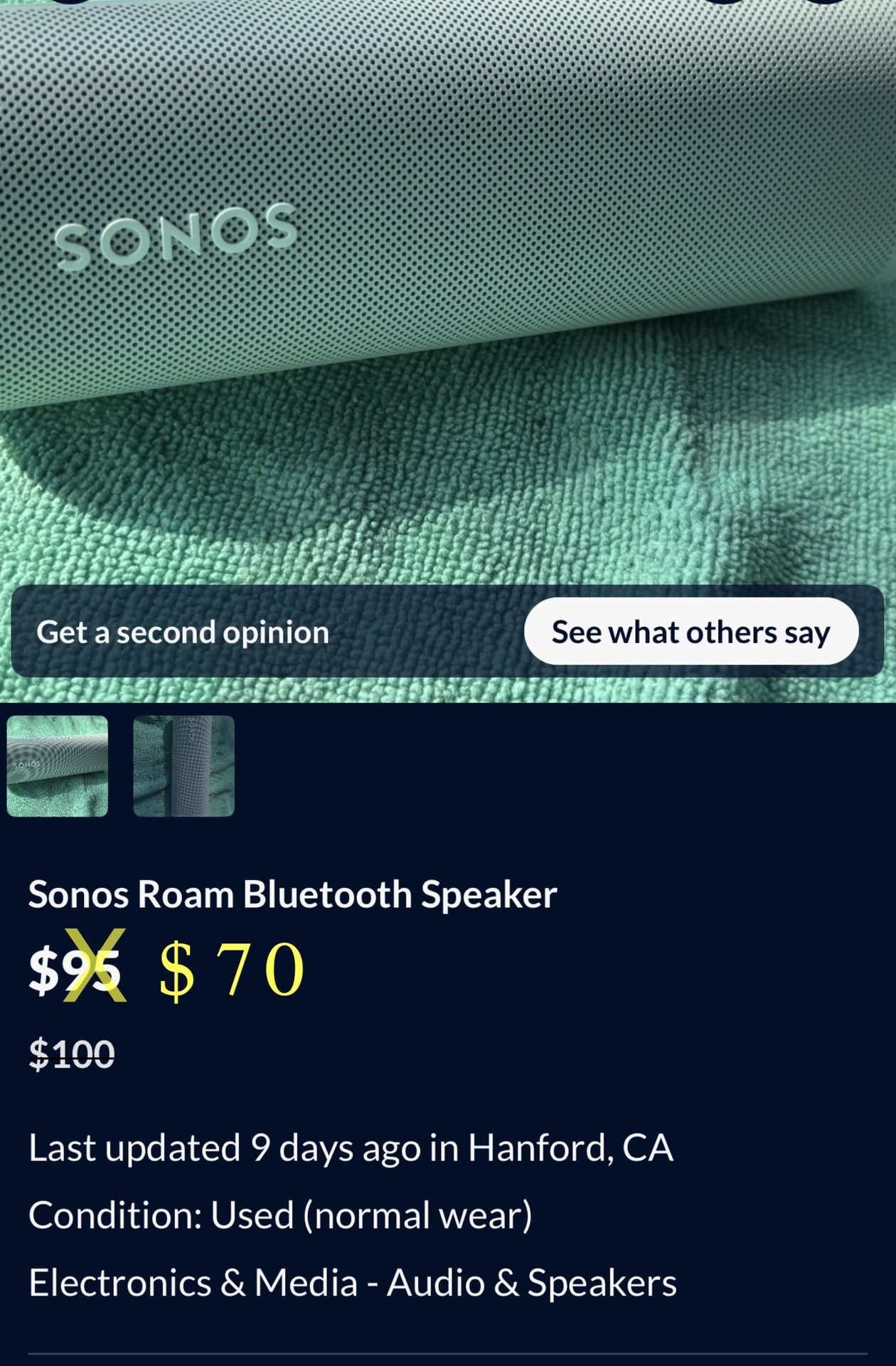 Sonos Bluetooth Speaker - Reduced Price