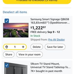 Samsung 65 Inch High End TV + 65 Inch Roku 4K  UHD TV