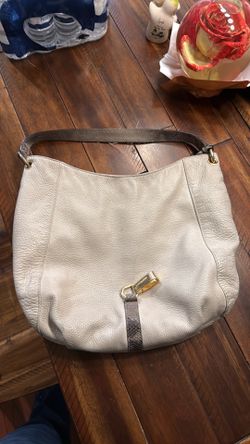 MICHAEL KORS Ivory Soft Pebbled Leather Hobo Shoulder Bag Sides Pockets