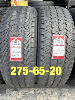 2 used tires LT275/65/20 Bridgestone AT