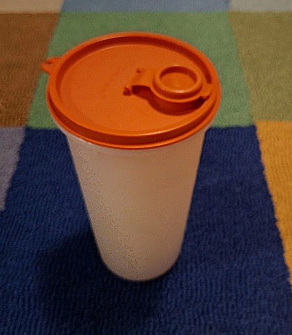 Vintage Red Flip Lid Tupperware Container