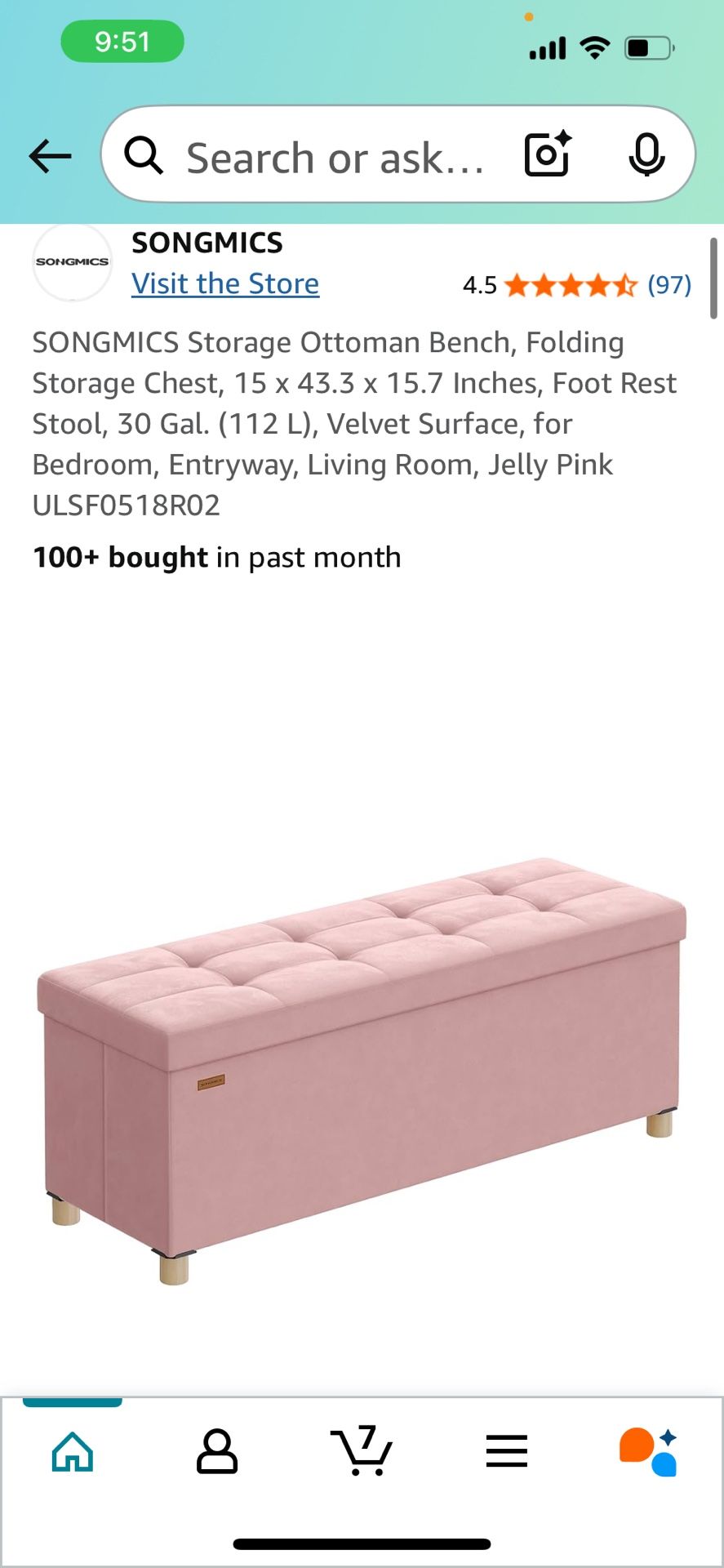 Blush pink Ottoman
