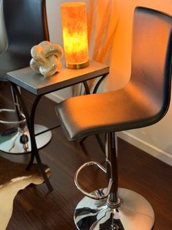Pair of Black Adjustable Swivel Bar Stools