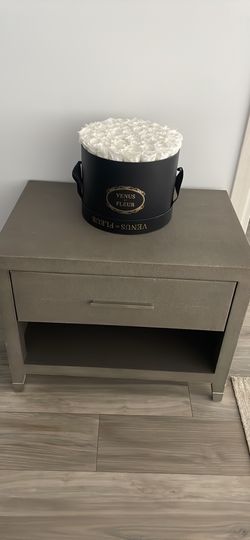 RH Restoration Hardware Nightstand Side Table Shagreen