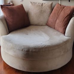 SWIVEL COUCH with Pillows: Microfiber
