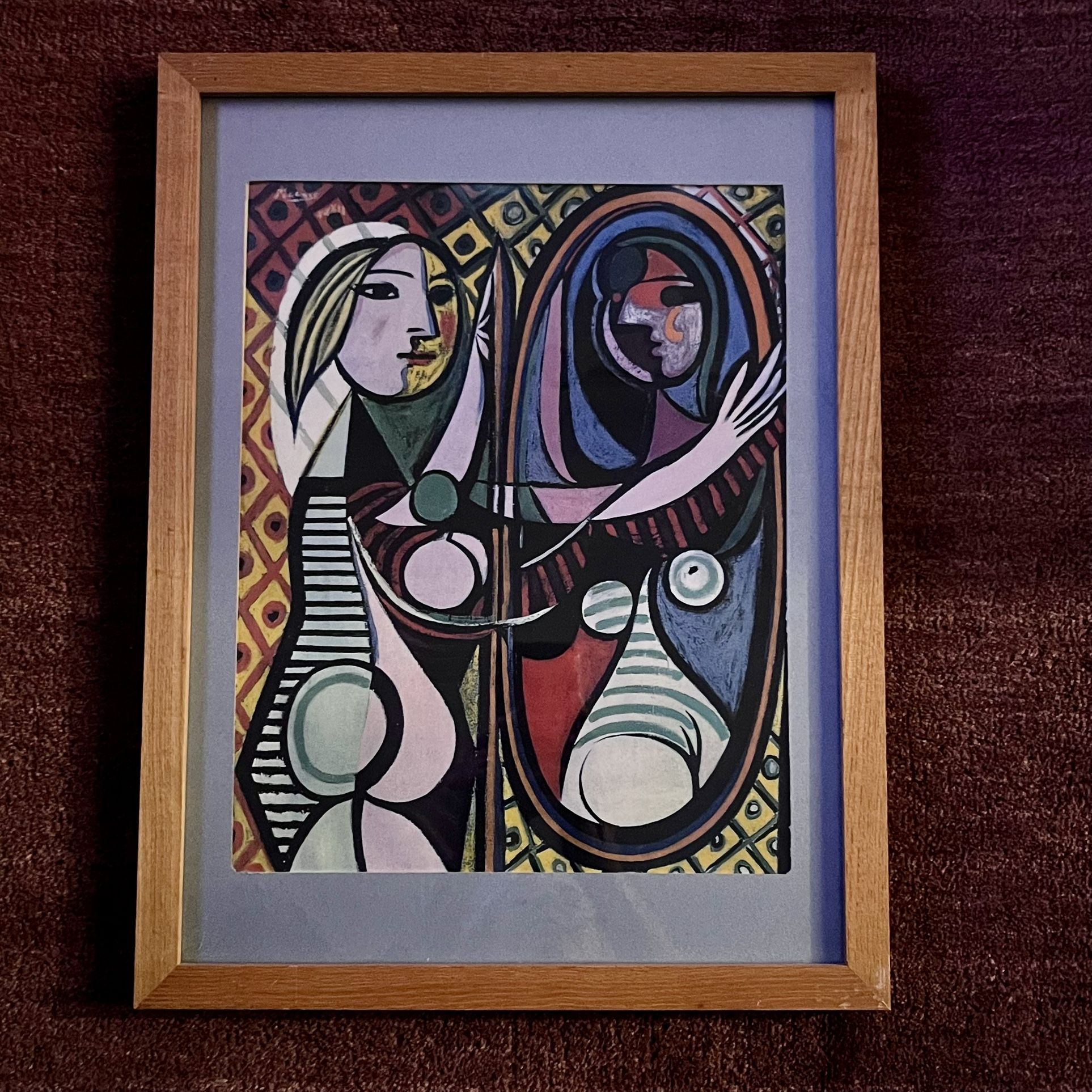 Vintage Reproduction “Girl Before a Mirror” Pablo Pacasso Wall Art
