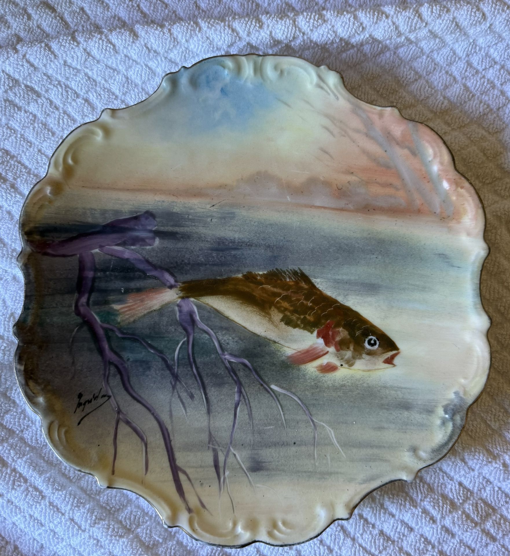 Vintage Limoges Fish Plate
