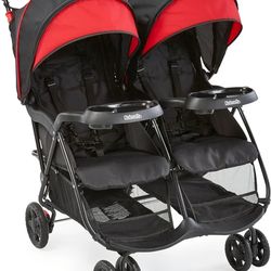 Cloud Plus Lightweight Double Stroller Side-by-Side for Infant Toddler, Compact Folding Travel System with Reclining Seats, Canopies, Storage Basket, 