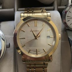 Burberry Unisex Gold Watch 