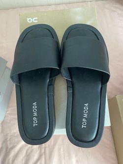 black platform sandals