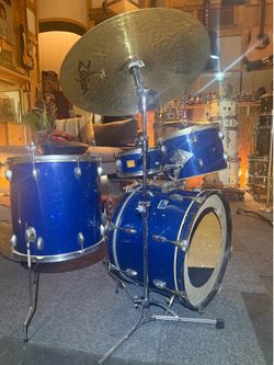 Vintage Blue sparkle glitter mij drum kit drum set