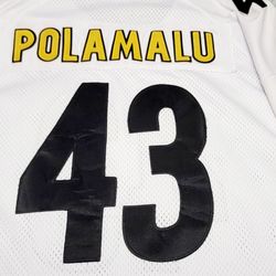 Size 56 Mens NFL Equipment Reebok Steelers Jersey Troy Polamalu 43 White.
