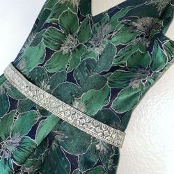 Green Long Party Wear Dress For Women