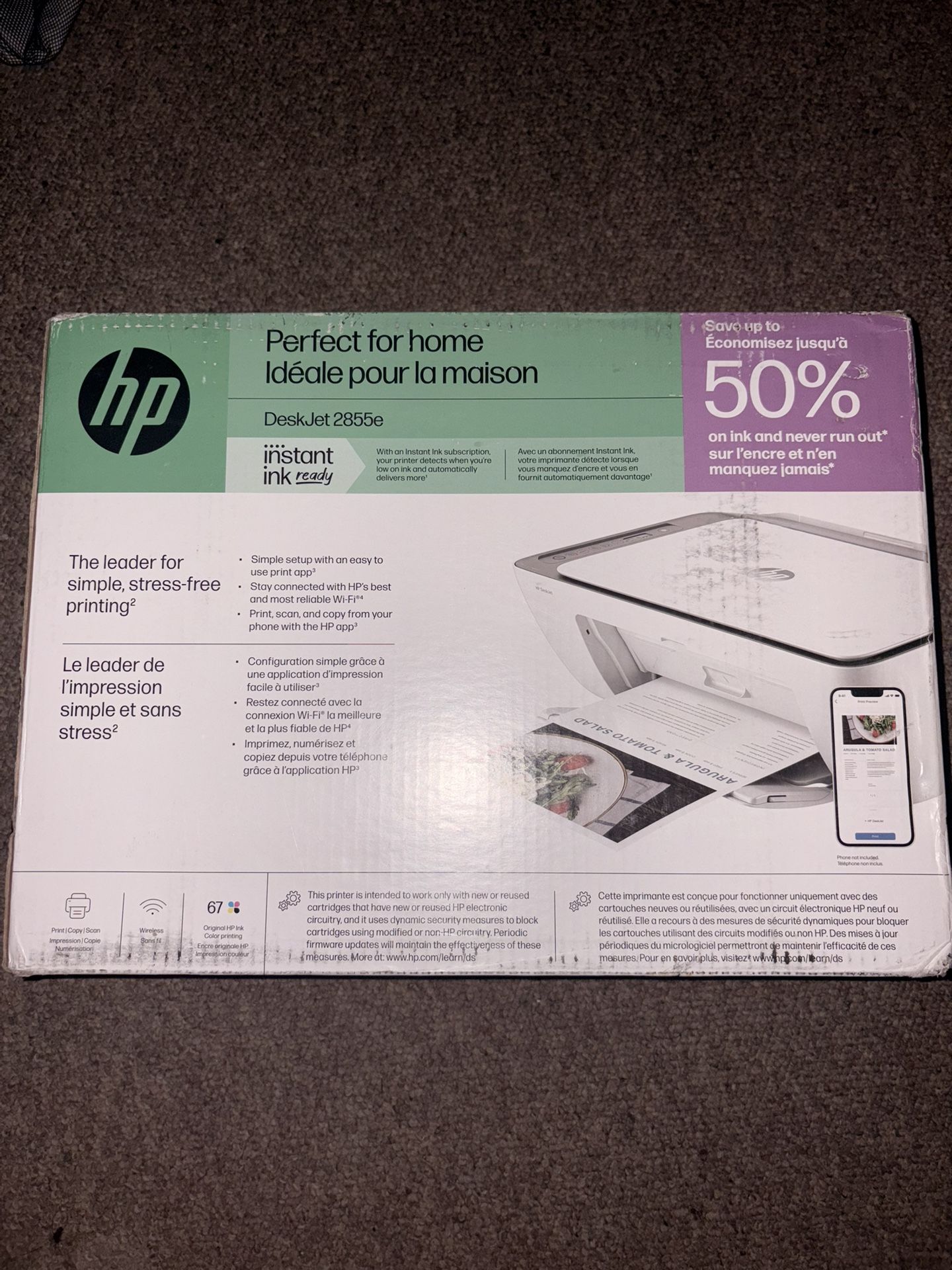 HP PRINTER DESKJET 2855e ink ready