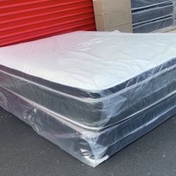 Brand New Queen Pillowtop Mattress & Box Spring – Wrapped in Plastic!