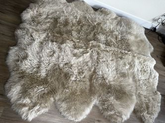 Luxury Genuine Sheepskin Wool Rug (Arhaus) – Brand New