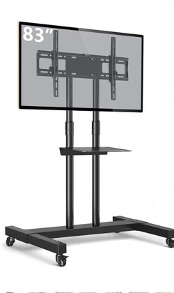 TAVR Furniture Mobile TV Stand Rolling TV Cart Floor Stand with Mount on Lockable