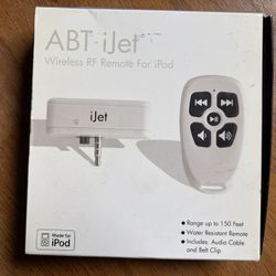 NEW ABT iJet Wireless RF Remote For iPod Universal Cable And Belt Clip