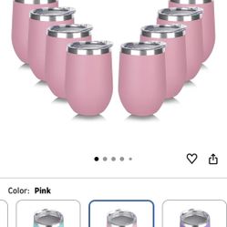 Domicare Set of Wine Tumbler Insulated 12oz Travel Coffee Cups