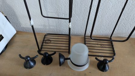 8 Piece Matte Black Bathroom Hardware
