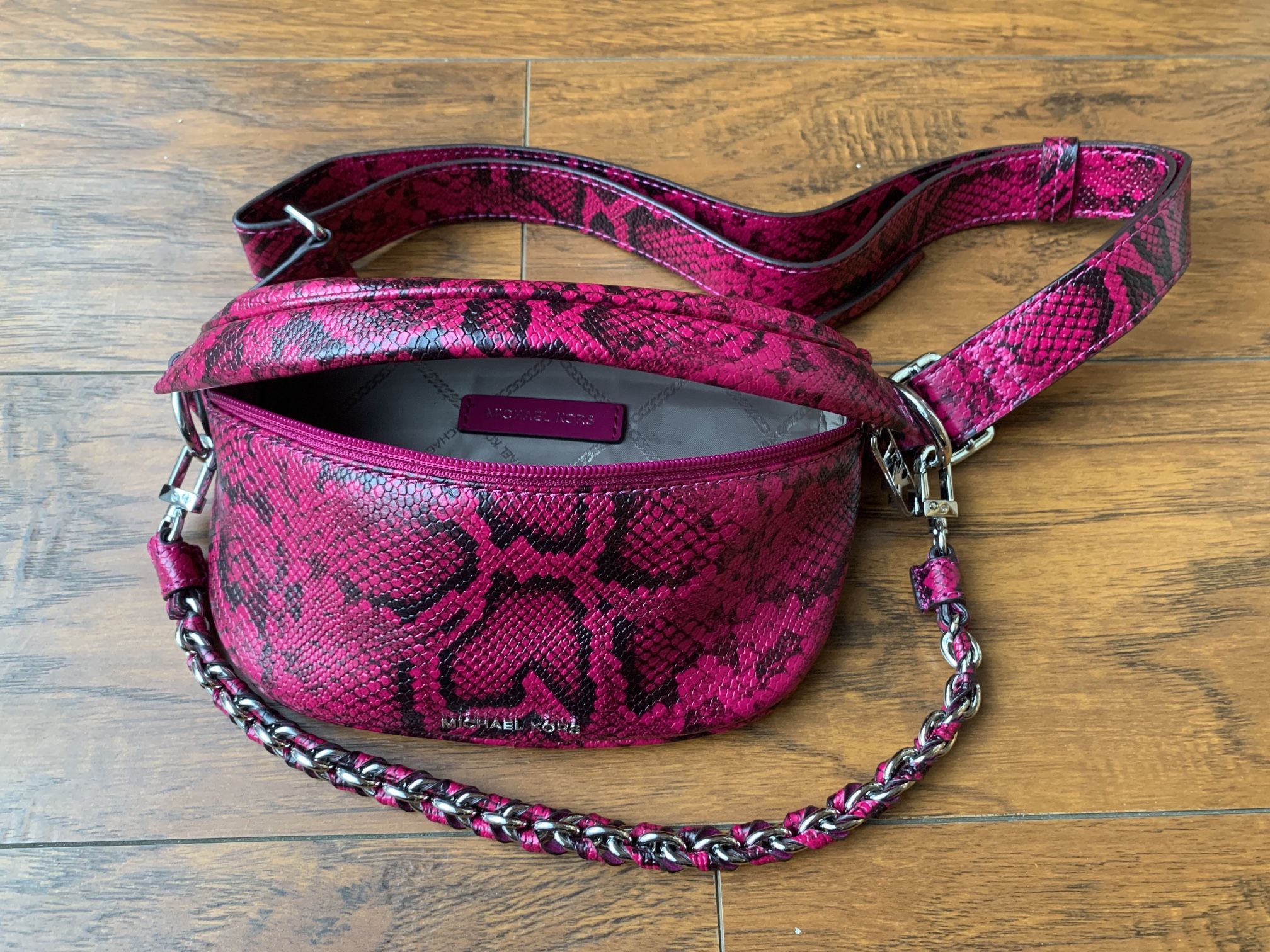 Women's MICHAEL KORS Snake Pattern Leather Belt Bag
