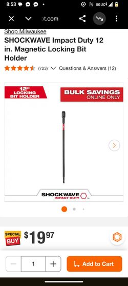 12" Milwaukee Impact Magnetic 🧲 Bit Holder