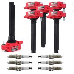 6 Pack Ignition Coils & Platinum Spark Plug Compatible for Chrysler Dodge Jeep Ram 3.6 UF648