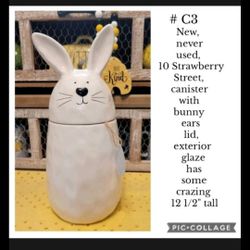 New, 10 Strawberry Street,  Canister With Lid...