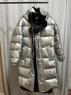 Silver Metallic Puffer Jacket 