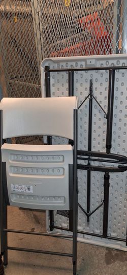 4ft plastic folding table & 1 folding chair