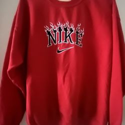 flame nike crewneck