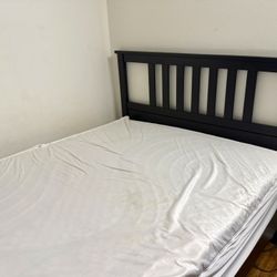 Hemnes IKEA full size bed with Hybrid mattress in protective cover 