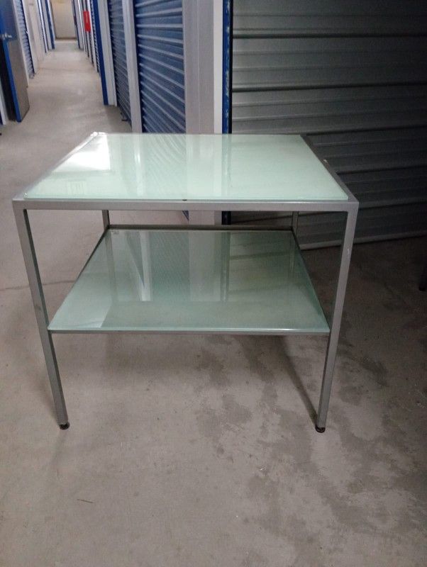 Glass Top And Middle Storage Shelve $100