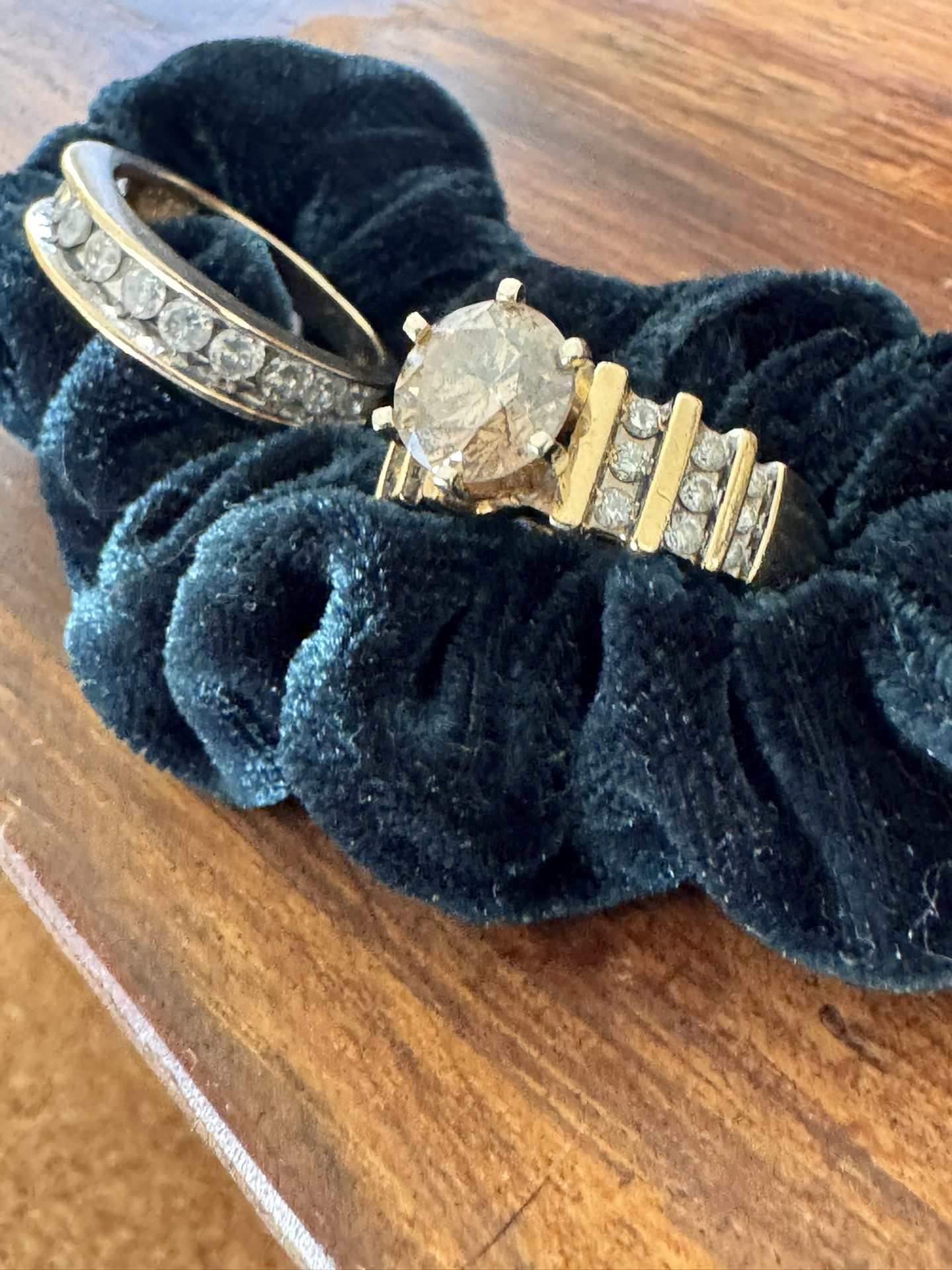 Champagne Diamond Engagement Ring/Wedding Band