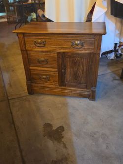 Antique wood night stand