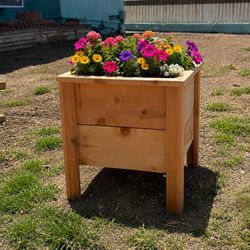 $45 natural cedar wood planter, hand made!