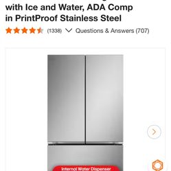 27 cu. ft. SMART Counter Depth MAX French Door Refrigerator with Ice and Water, ADA Comp in PrintProof Stainless Steel