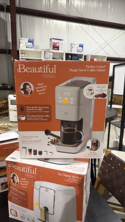 Beautiful Perfect Grind Programmable Single Serve Coffee Maker, Porcini Taupe