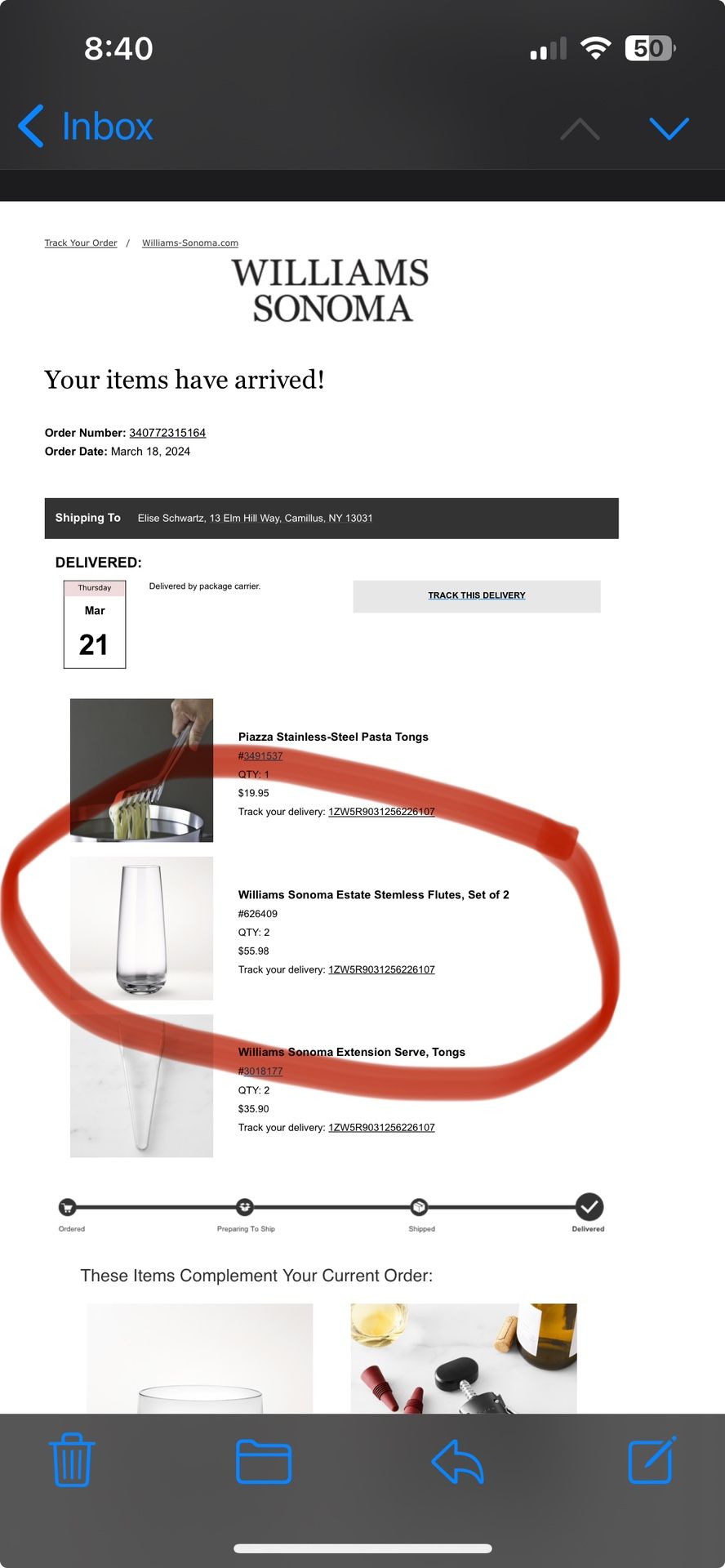 4 Brand new Williams Sonoma Stemless Champagne Flutes