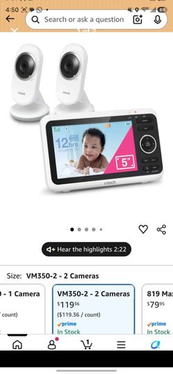 VTech VM350-2 video baby monitor and 2 cameras